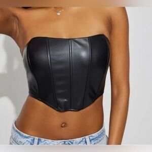 Garage faux leather corset